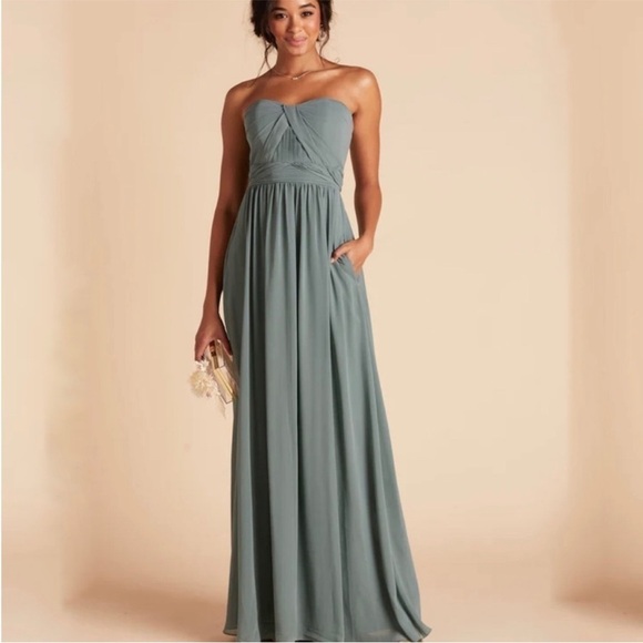 Birdy Grey Sea Glass Grace Bridesmaid Convertible Chiffon Dress - Picture 2 of 15